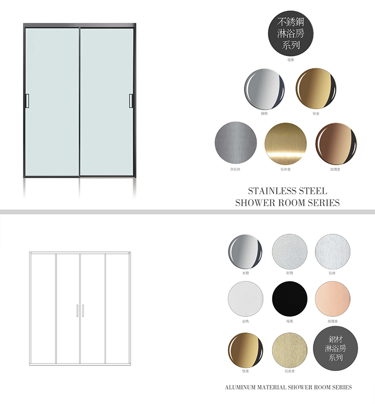 Modern Black Bath Shower Cabin Set 8mm 10mm Tempered Glass Bathroom Shower Cabinet Room