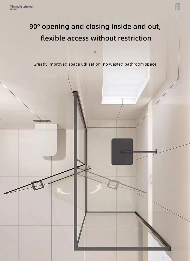 Modern Black Bath Shower Cabin Set 8mm 10mm Tempered Glass Bathroom Shower Cabinet Room