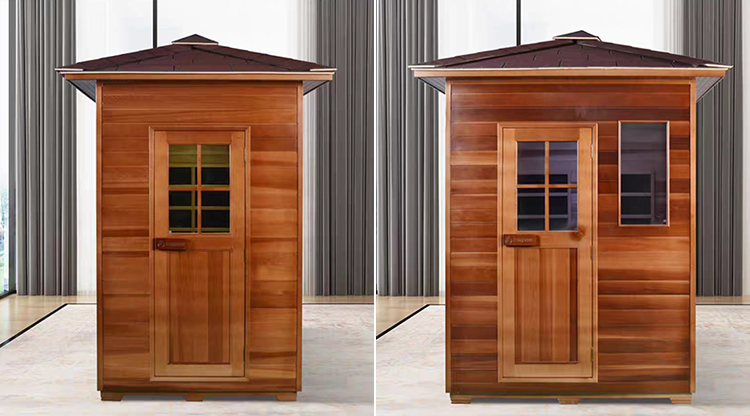 Custom 2 - 5 Personal Cedar Wood Outdoor Garden Finish Infrared Sauna and Steam Room for Sale