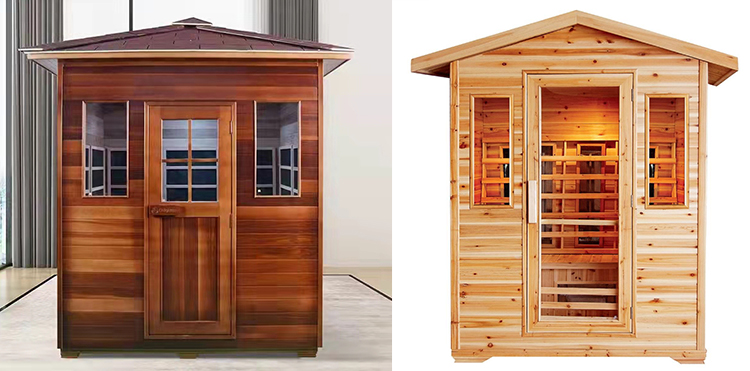Custom 2 - 5 Personal Cedar Wood Outdoor Garden Finish Infrared Sauna and Steam Room for Sale