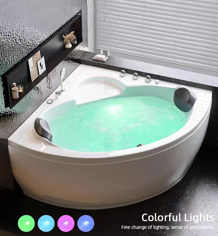 Factory Direct Price 2 Person Bathroom Spa Hot Tub White Whirlpool Massage Acrylic Corner Bathtub