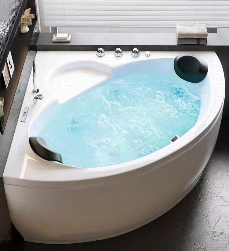 Factory Direct Price 2 Person Bathroom Spa Hot Tub White Whirlpool Massage Acrylic Corner Bathtub
