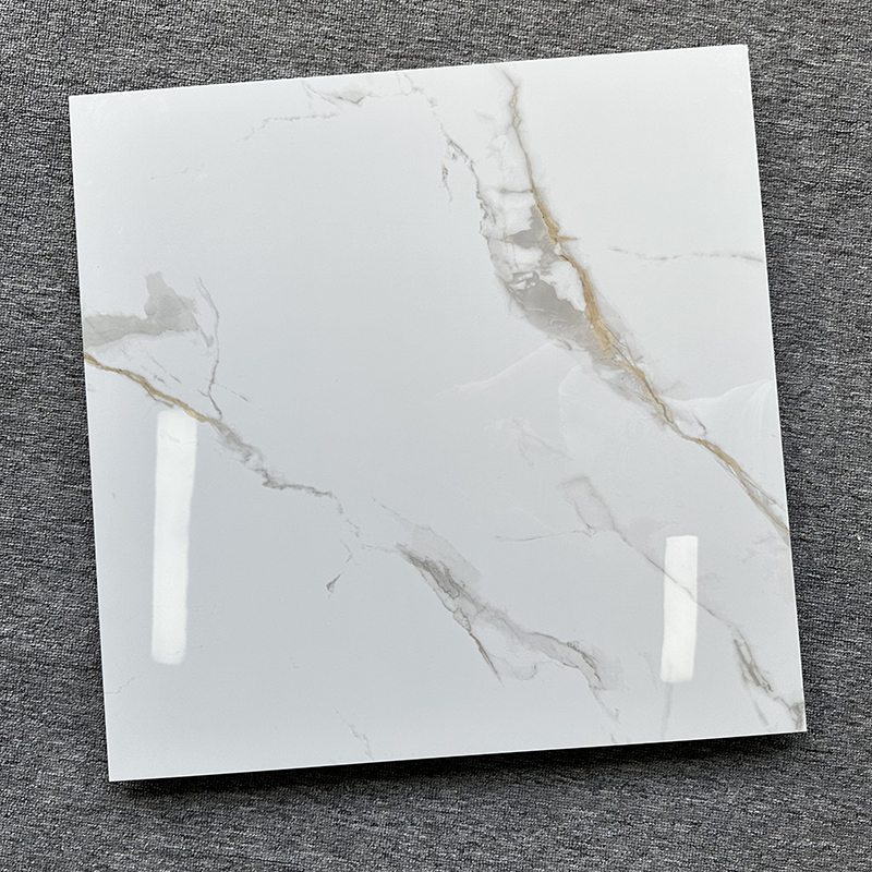 60x60 600x600 Glossy Carrara White Porcelain Piso Porcelanato Marble Floor Tile for the Living Room