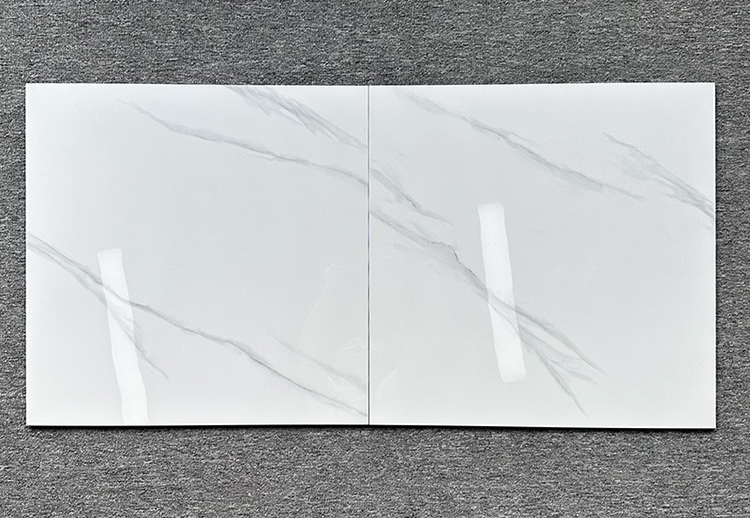 60x60 600x600 Glossy Carrara White Porcelain Piso Porcelanato Marble Floor Tile for the Living Room