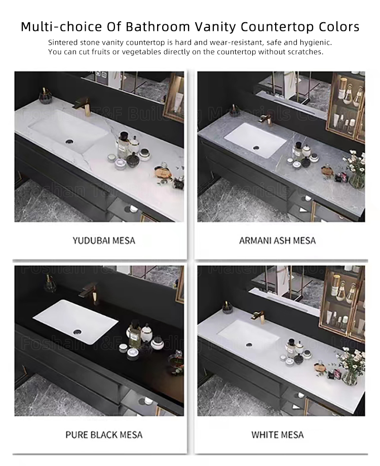 Luxury Single Sink Bathroom Vanity With Smart Mirror and Side Cabinet Modern Bath Room Furniture Vanity Sets