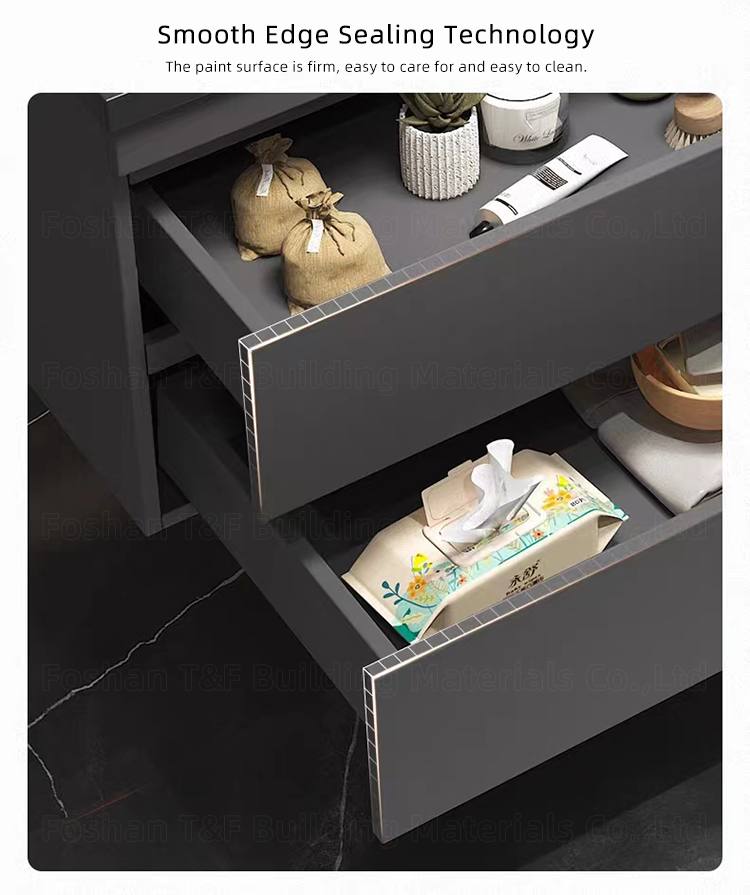 Luxury Single Sink Bathroom Vanity With Smart Mirror and Side Cabinet Modern Bath Room Furniture Vanity Sets