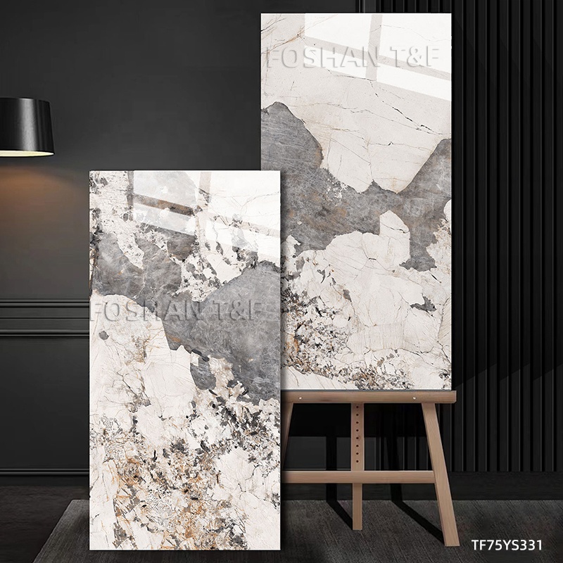 New 750x1500 mm Luxury Modern Pattern Polished Porcelain Slab Marble Floor Tile for Interior Home Decoration