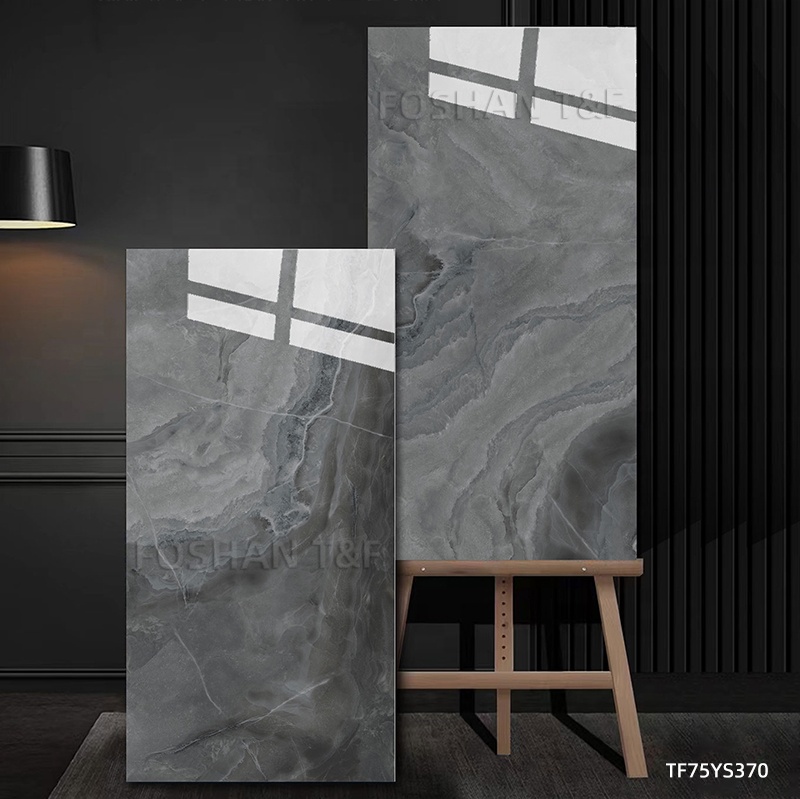 New 750x1500 mm Luxury Modern Pattern Polished Porcelain Slab Marble Floor Tile for Interior Home Decoration