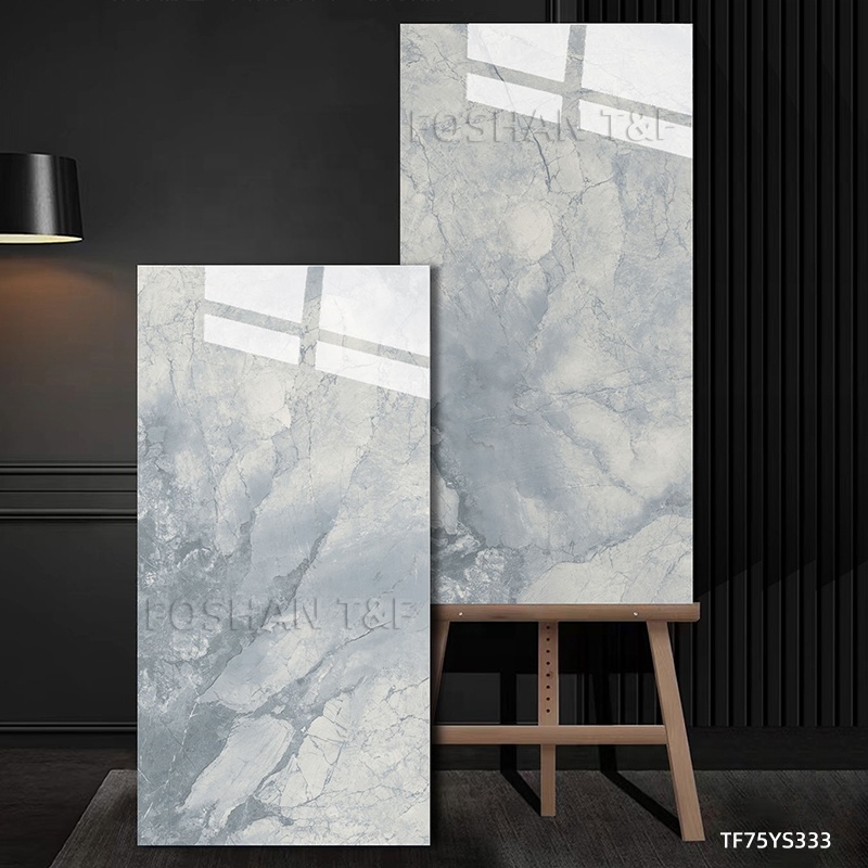 New 750x1500 mm Luxury Modern Pattern Polished Porcelain Slab Marble Floor Tile for Interior Home Decoration