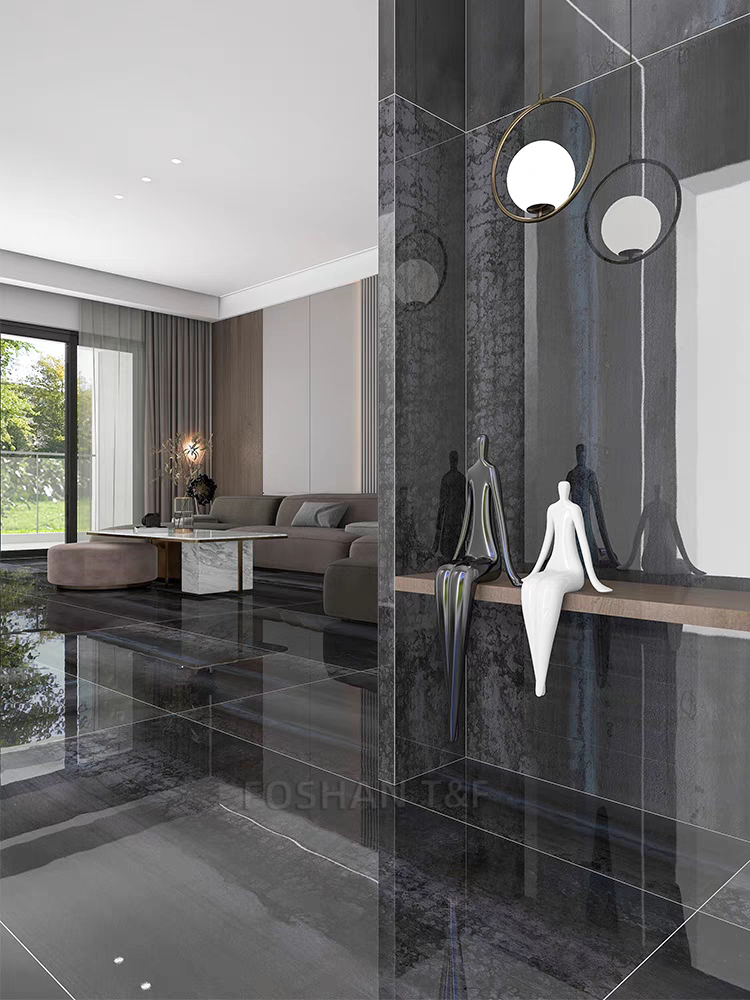 New 750x1500 mm Luxury Modern Pattern Polished Porcelain Slab Marble Floor Tile for Interior Home Decoration
