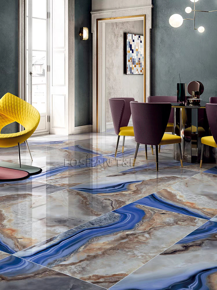 New 750x1500 mm Luxury Modern Pattern Polished Porcelain Slab Marble Floor Tile for Interior Home Decoration
