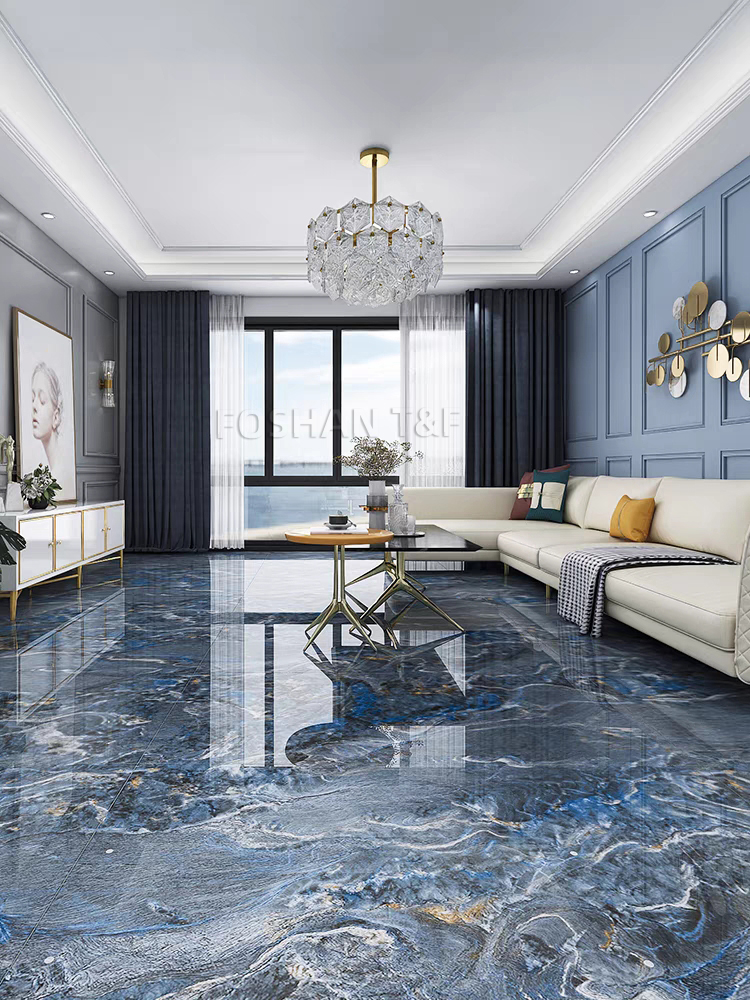 New 750x1500 mm Luxury Modern Pattern Polished Porcelain Slab Marble Floor Tile for Interior Home Decoration