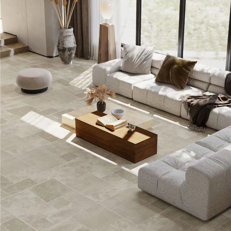Limestone Tumbled French Pattern Full Body Porcelain Floor Tiles for Indoor and Outdoor