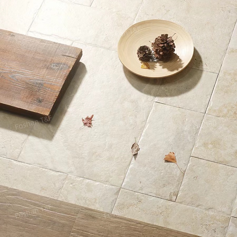 Limestone Tumbled French Pattern Full Body Porcelain Floor Tiles for Indoor and Outdoor