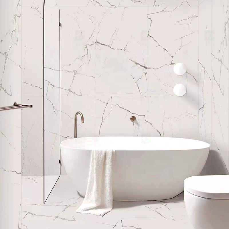 Top Quality 600x600 Indoor Luxury Ceramic Floor Porcelain White Marble Tiles With Matte Surface