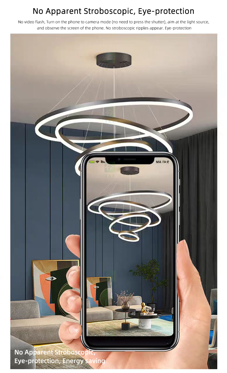 Ring Circle Decorative Modern Bedroom Living Dining Room LED Hanging Chandelier Pendant Light for Home Ceiling