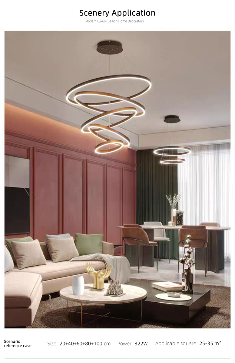 Ring Circle Decorative Modern Bedroom Living Dining Room LED Hanging Chandelier Pendant Light for Home Ceiling