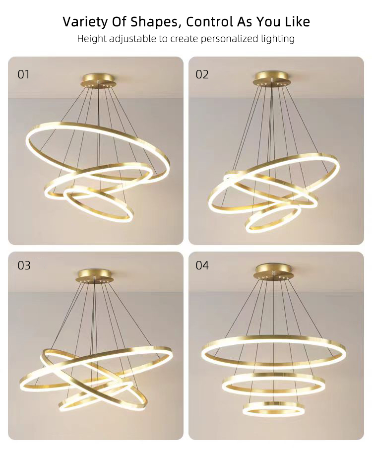 Ring Circle Decorative Modern Bedroom Living Dining Room LED Hanging Chandelier Pendant Light for Home Ceiling