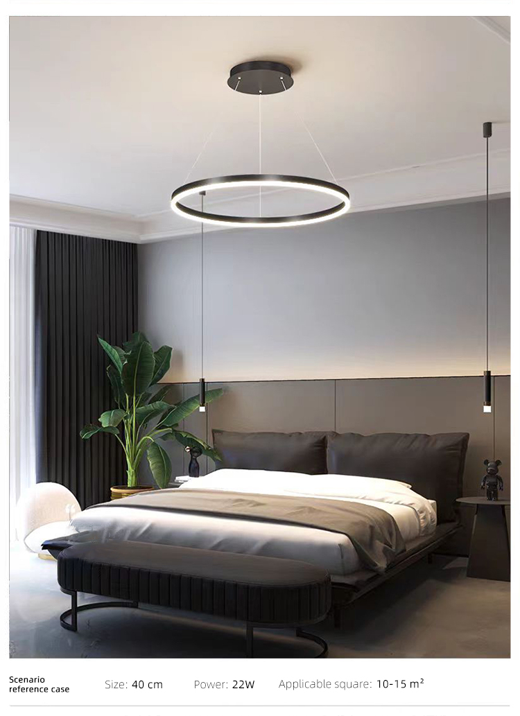 Ring Circle Decorative Modern Bedroom Living Dining Room LED Hanging Chandelier Pendant Light for Home Ceiling
