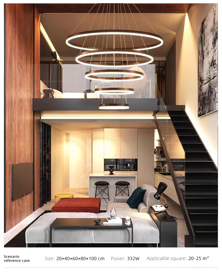 Ring Circle Decorative Modern Bedroom Living Dining Room LED Hanging Chandelier Pendant Light for Home Ceiling