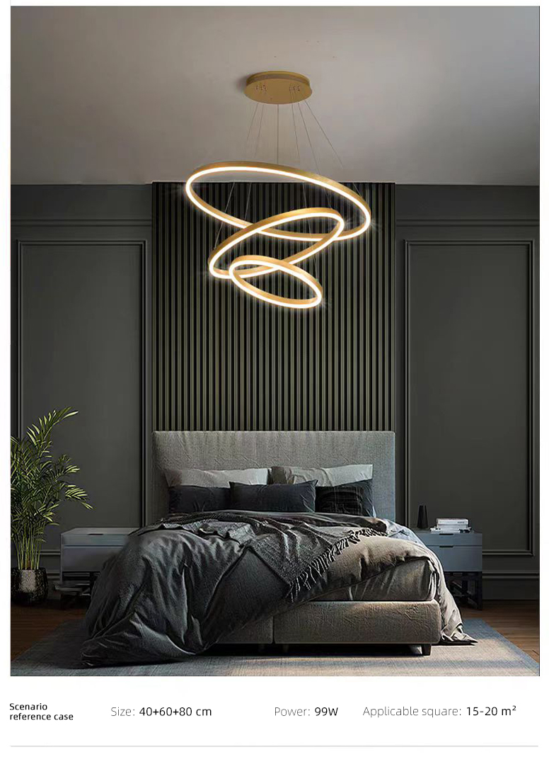 Ring Circle Decorative Modern Bedroom Living Dining Room LED Hanging Chandelier Pendant Light for Home Ceiling
