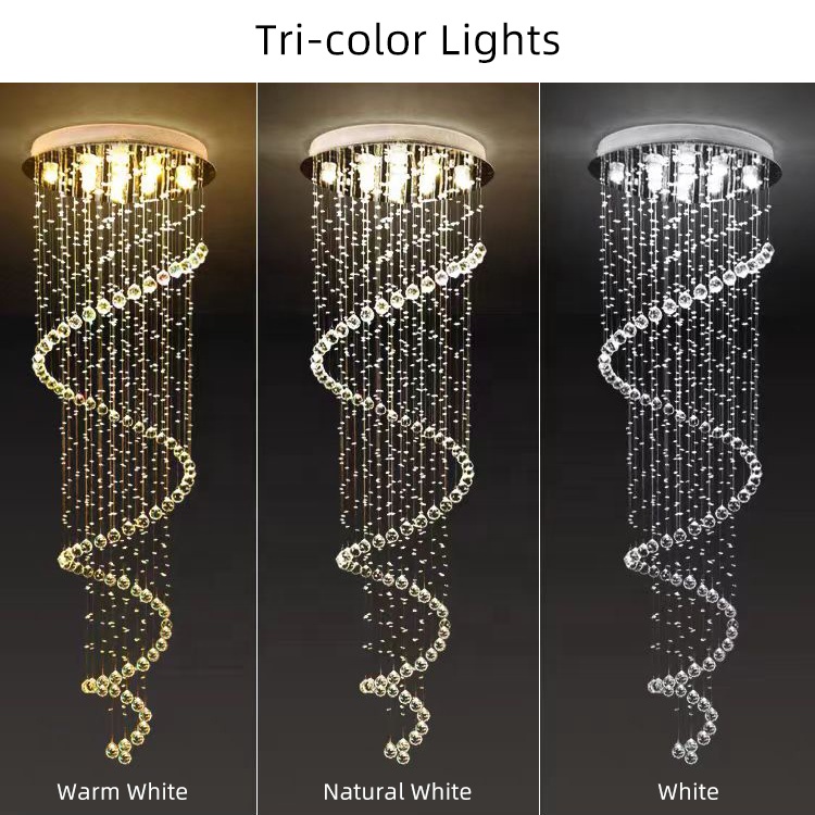 Custom Luxury Hotel Lobby Villa Home Staircase Pendant Light Modern Large Long Crystal Chandeliers for Stairs