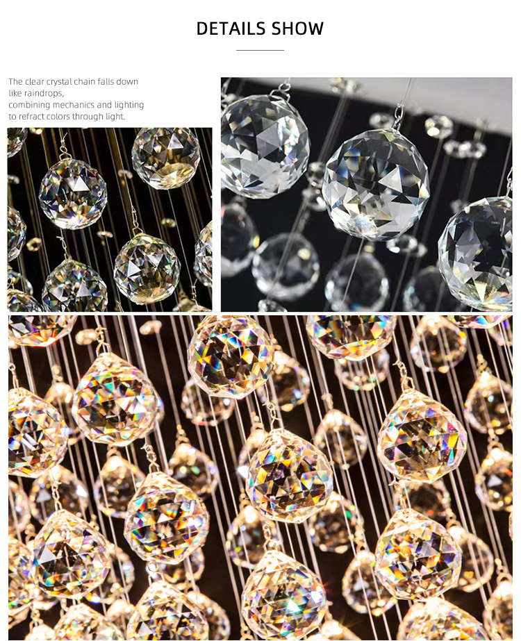 Custom Luxury Hotel Lobby Villa Home Staircase Pendant Light Modern Large Long Crystal Chandeliers for Stairs