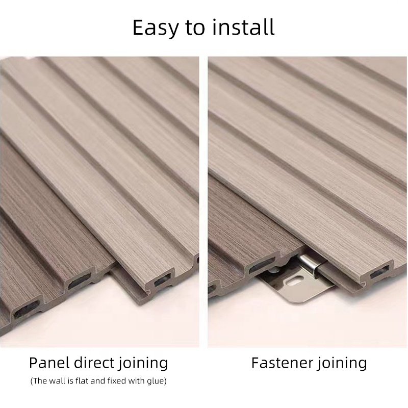 Interior 3D TV Background Decorative Fluted PVC Cladding Boards Plastic Composite Laminated WPC Wall Panels