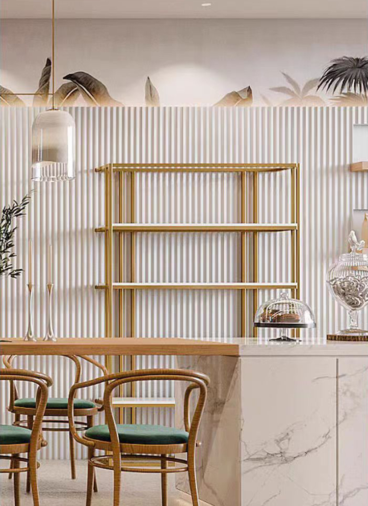 Interior 3D TV Background Decorative Fluted PVC Cladding Boards Plastic Composite Laminated WPC Wall Panels