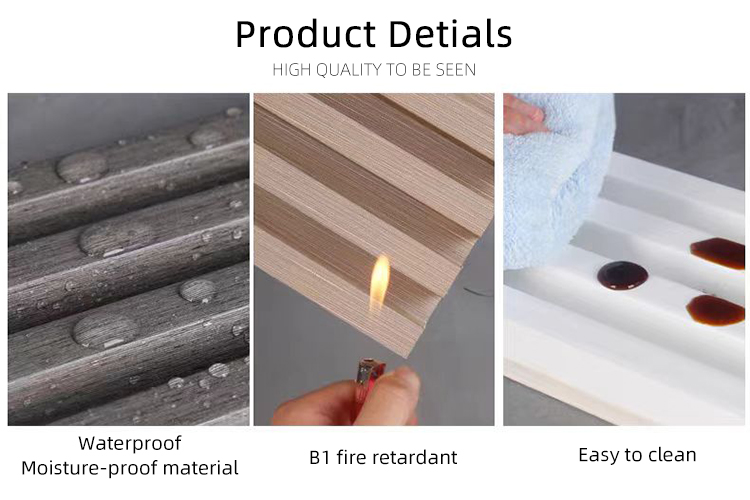 Interior 3D TV Background Decorative Fluted PVC Cladding Boards Plastic Composite Laminated WPC Wall Panels