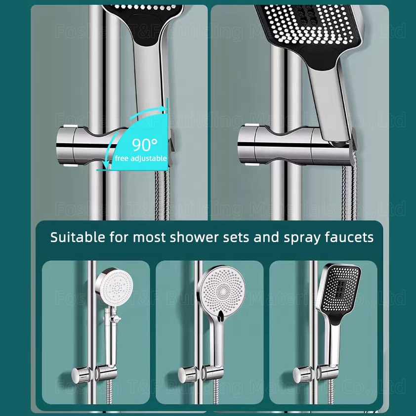 High Quality Adjustable Polished Chrome ABS Hand Bathroom Shower Head Set Holder Bidet Bracket