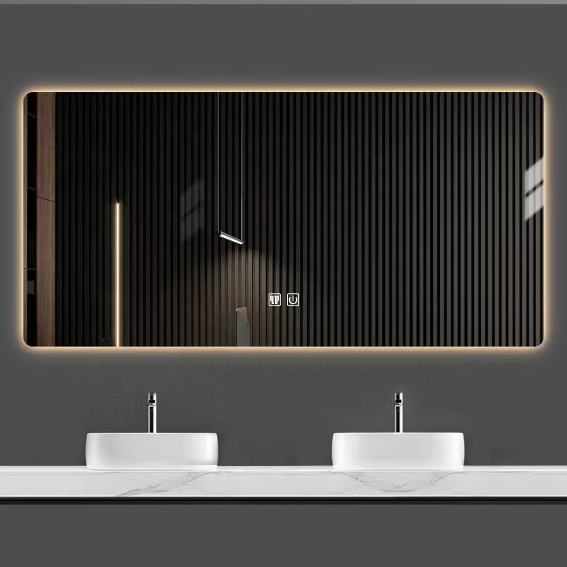 Hotel Anti-fog Touch Screen Sensor Switch Frameless Wall Makeup Vanity Smart LED Bathroom Mirror