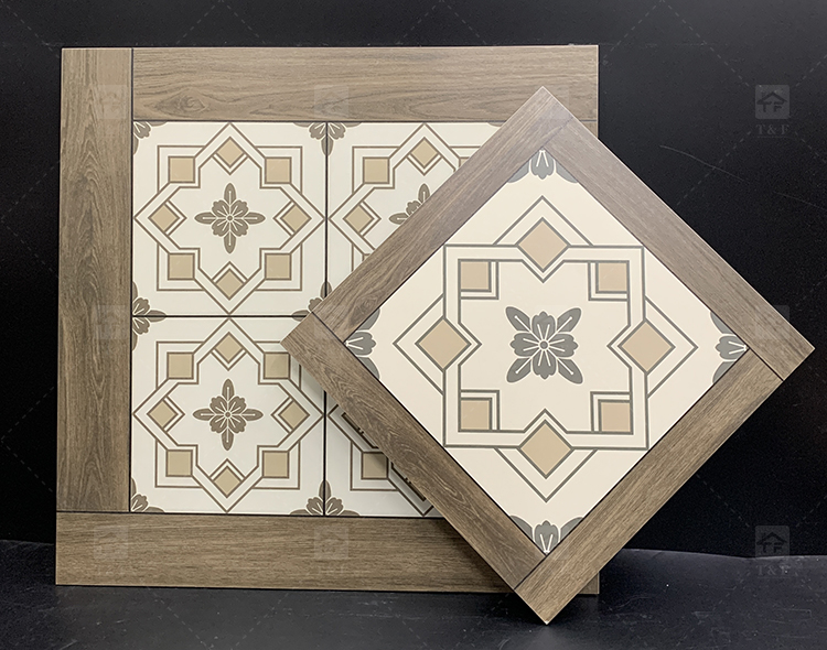 Full Body 600*600 Interior Wooden Flower Pattern Porcelain 60 by 60 Matte Glazed Rustic Floor Tiles for Living Room