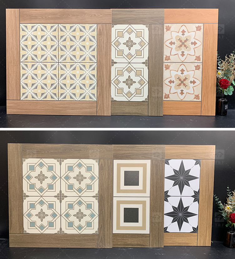 Full Body 600*600 Interior Wooden Flower Pattern Porcelain 60 by 60 Matte Glazed Rustic Floor Tiles for Living Room