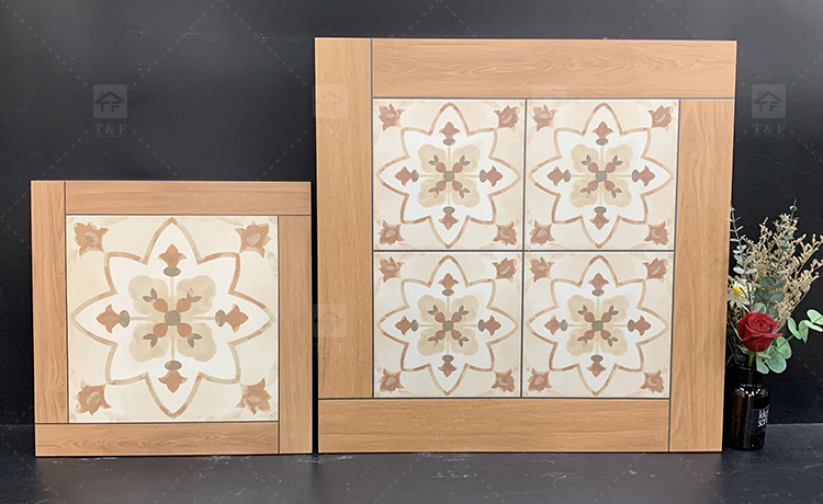 Full Body 600*600 Interior Wooden Flower Pattern Porcelain 60 by 60 Matte Glazed Rustic Floor Tiles for Living Room