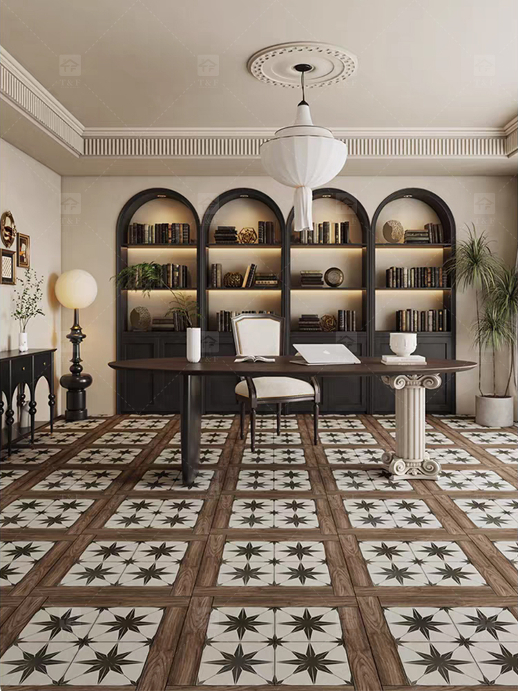 Full Body 600*600 Interior Wooden Flower Pattern Porcelain 60 by 60 Matte Glazed Rustic Floor Tiles for Living Room