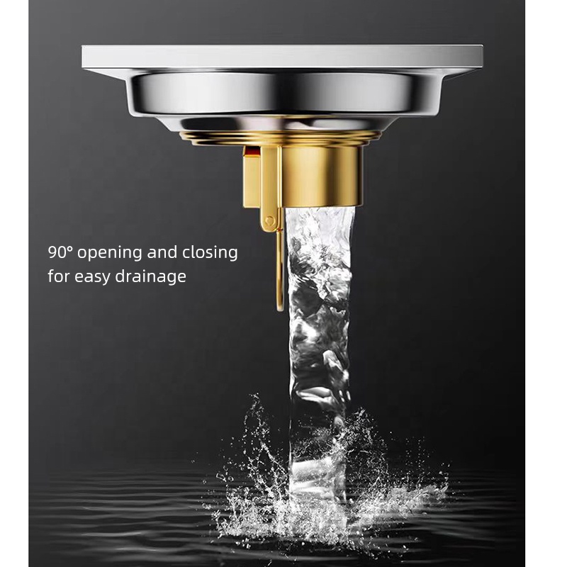 100x100 Insert Square Brass Filter Anti-odor Stainless Steel Bathroom Waste Gate Shower Room Floor Drain