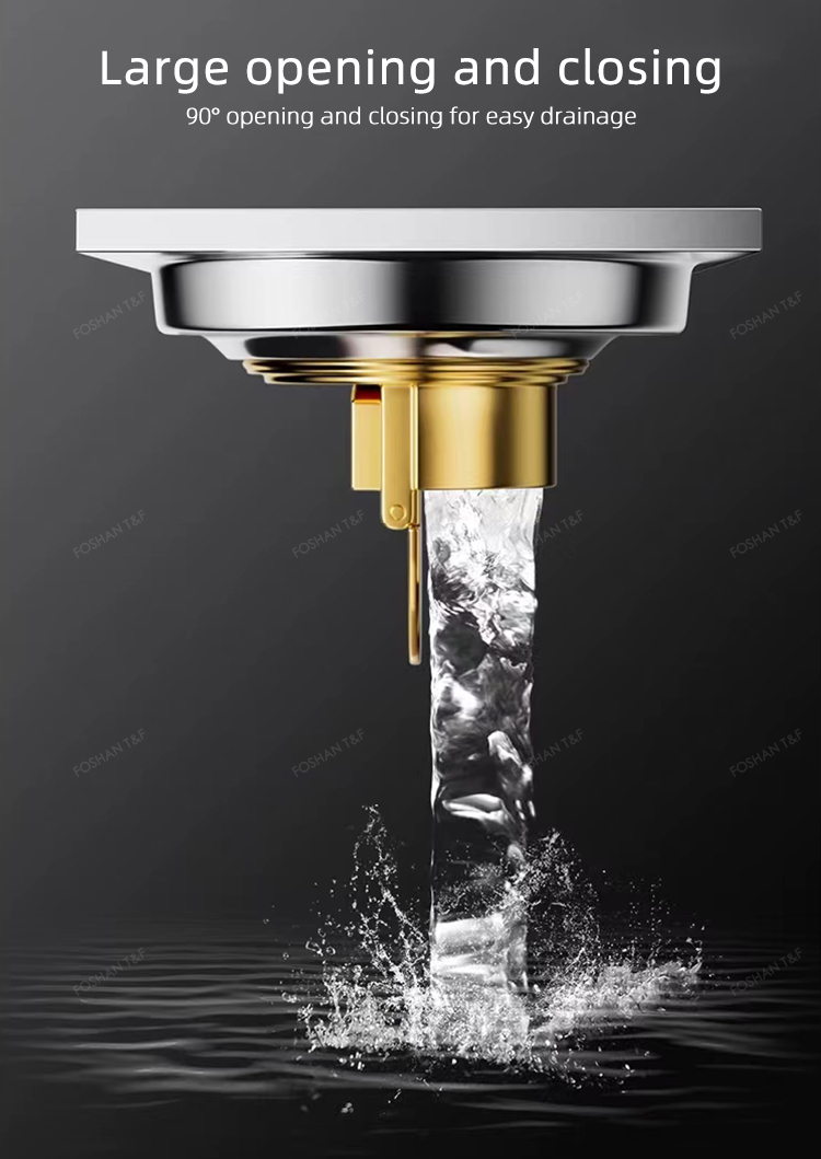 100x100 Insert Square Brass Filter Anti-odor Stainless Steel Bathroom Waste Gate Shower Room Floor Drain