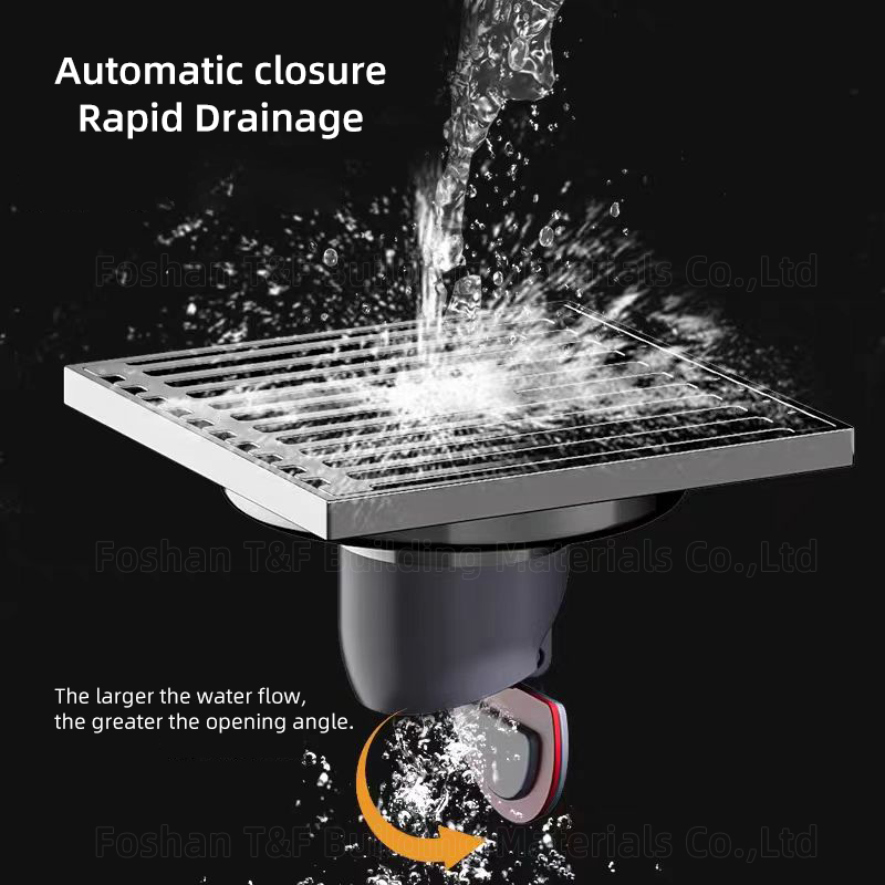 Modern Black Gray Bathroom Shower Accessories Brass 4 Inch Anti Odor SUS 201 304 Stainless Steel Floor Drain