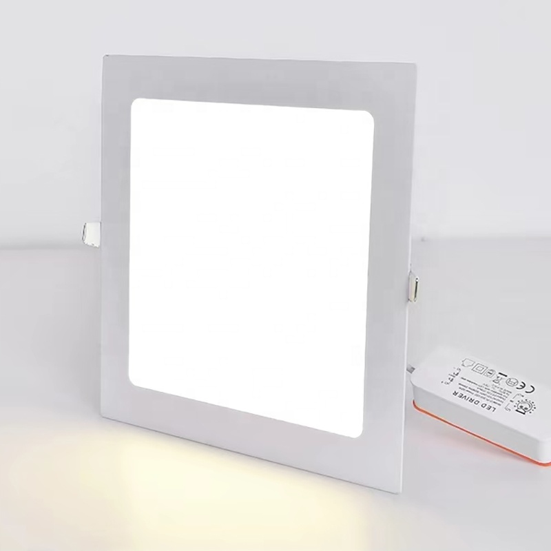 High Quality Ultra Thin Square 3W 6W 9W 12W 18W 24W Aluminum Recessed LED Panel Light for Home Office Ceiling