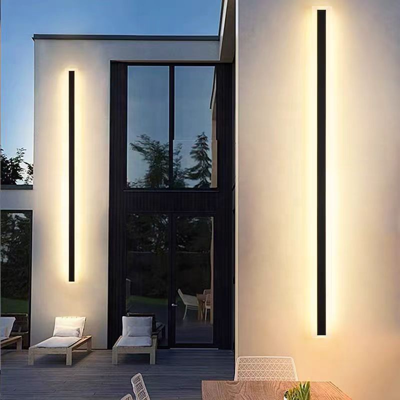 Modern IP65 Waterproof Outdoor Exterior LED Linear Strip Wall Mounted Light for Wall Home Courtyard Outdoor Wall Light