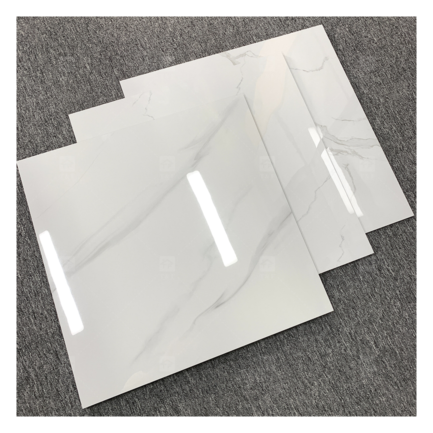 Hot Sale 60x60 Carrelage Carreaux De Sol White Marble Porcelain Polished Glazed Wall Floor Tile