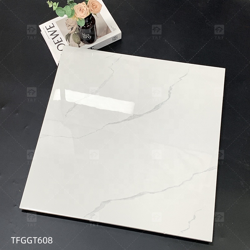 Hot Sale 60x60 Carrelage Carreaux De Sol White Marble Porcelain Polished Glazed Wall Floor Tile