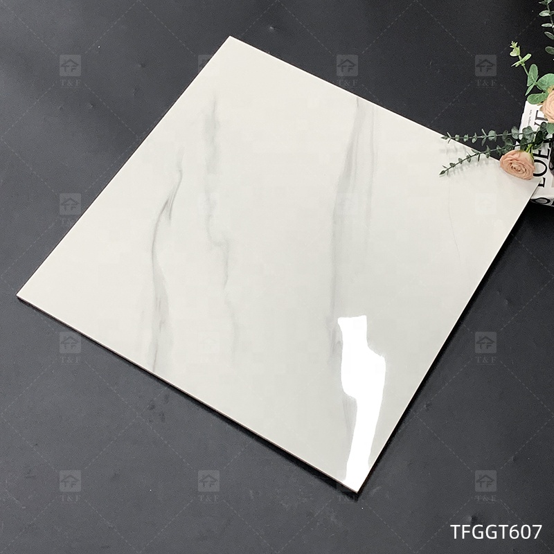 Hot Sale 60x60 Carrelage Carreaux De Sol White Marble Porcelain Polished Glazed Wall Floor Tile