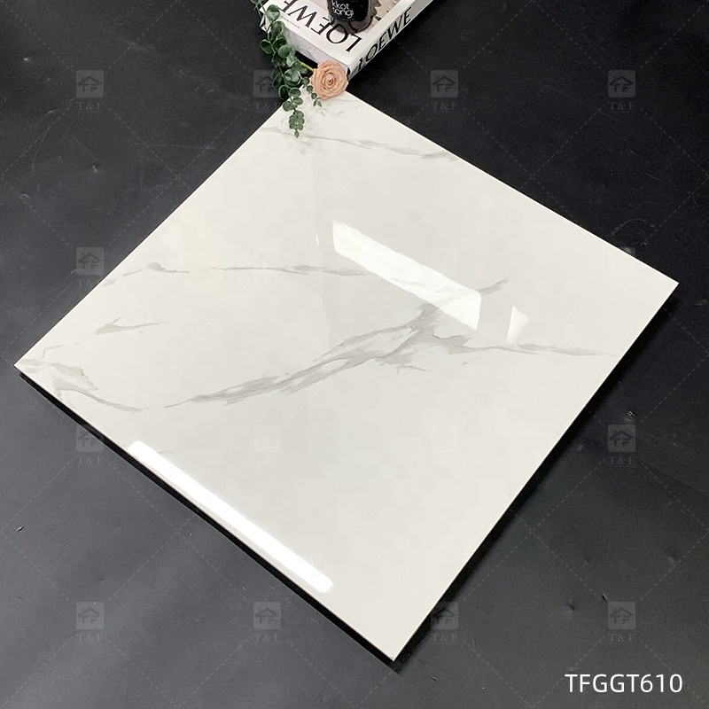 Hot Sale 60x60 Carrelage Carreaux De Sol White Marble Porcelain Polished Glazed Wall Floor Tile