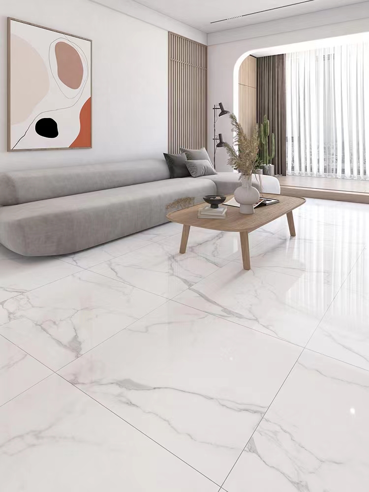 Hot Sale 60x60 Carrelage Carreaux De Sol White Marble Porcelain Polished Glazed Wall Floor Tile