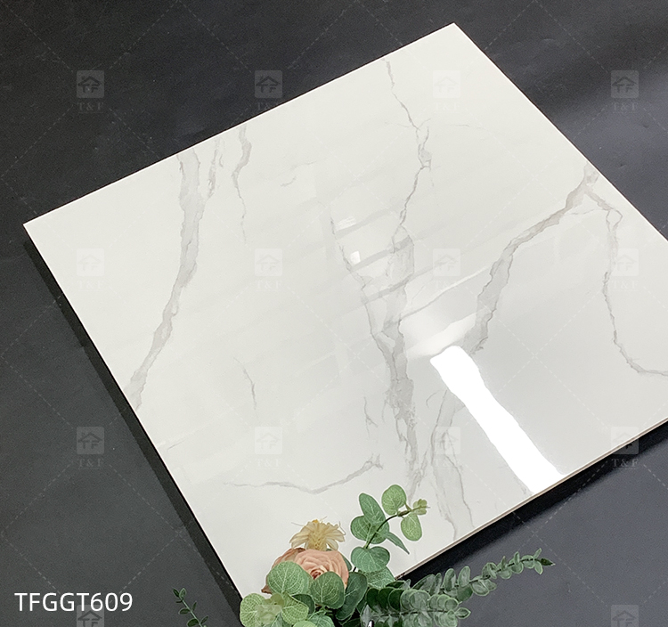 Hot Sale 60x60 Carrelage Carreaux De Sol White Marble Porcelain Polished Glazed Wall Floor Tile