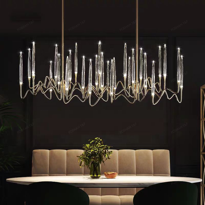 Modern Interior Led Crystal Glass Chandelier Design for Villa and Hotel Pendant Hanging Light Fixture