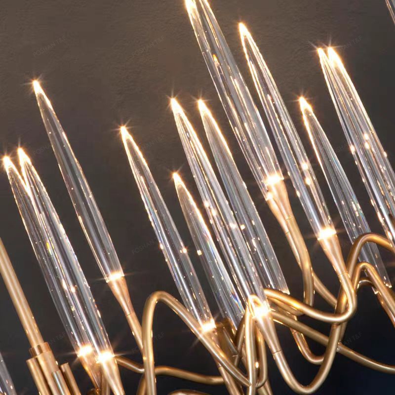 Modern Interior Led Crystal Glass Chandelier Design for Villa and Hotel Pendant Hanging Light Fixture
