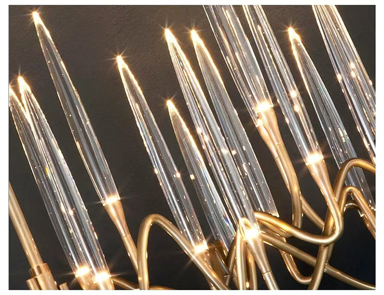 Modern Interior Led Crystal Glass Chandelier Design for Villa and Hotel Pendant Hanging Light Fixture
